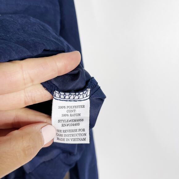 Day To Day Blu Pepper Small Navy Blue Full Zip Hooded Lightweight Jacket Stripe - Picture 9 of 10